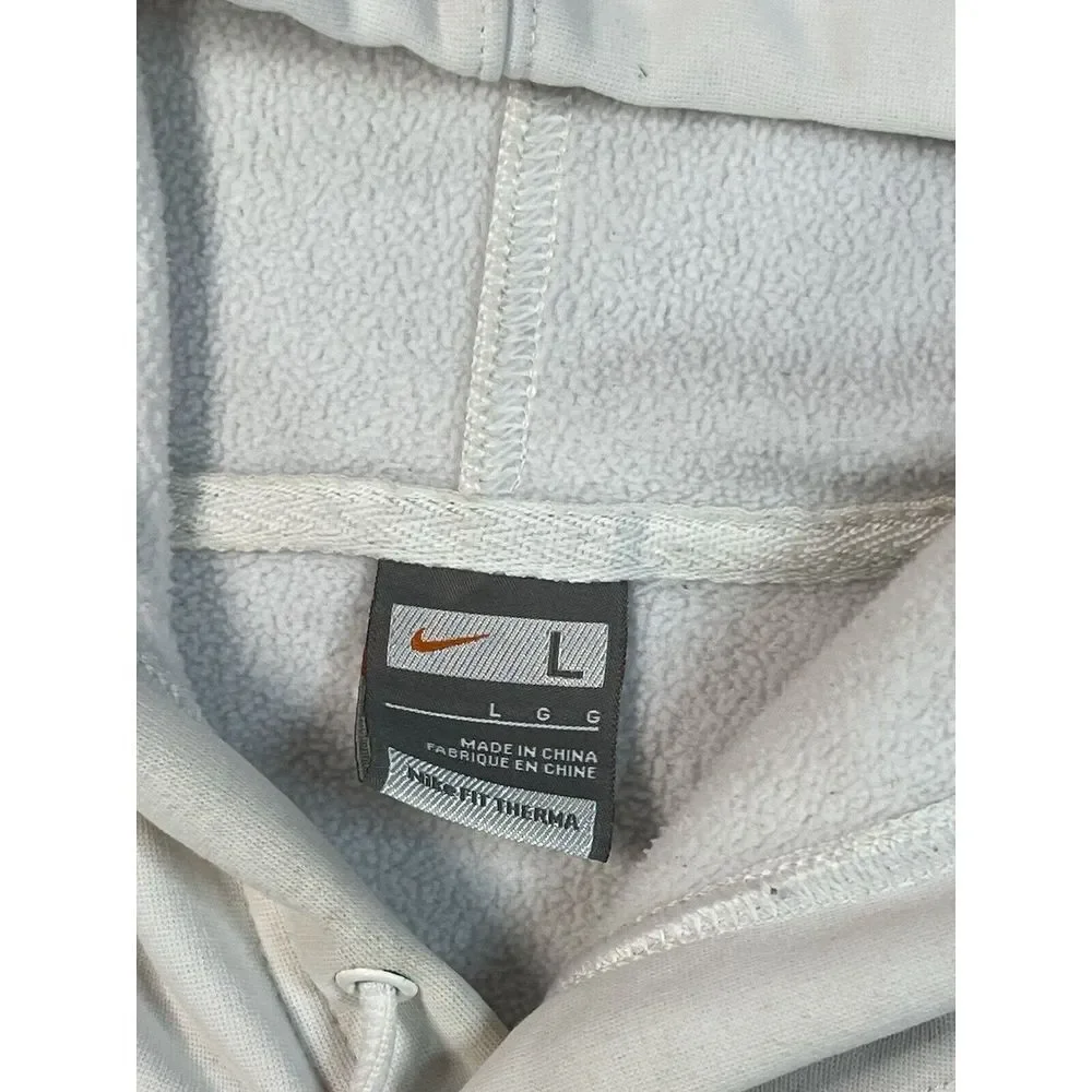 Vintage Nike Y2K White/Gray Hoodie Pullover Sweatshirt Gray Tag Mens Sz‎ LG